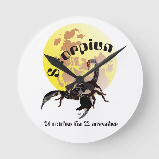 スコルピアン24 10月フィン22 11月Uhr ラウンド壁時計 (正面)