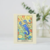 スコルピオ座の抽象アート ヴィンテージ ポストカード (スタンド正面)