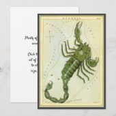 スコルピオ、ヴィンテージ星座 ウラニアの鏡 招待状 (正面/裏面)