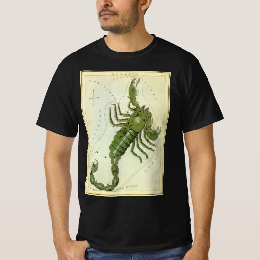 スコルピオ、ヴィンテージ星座 ウラニアの鏡 Tシャツ (正面)