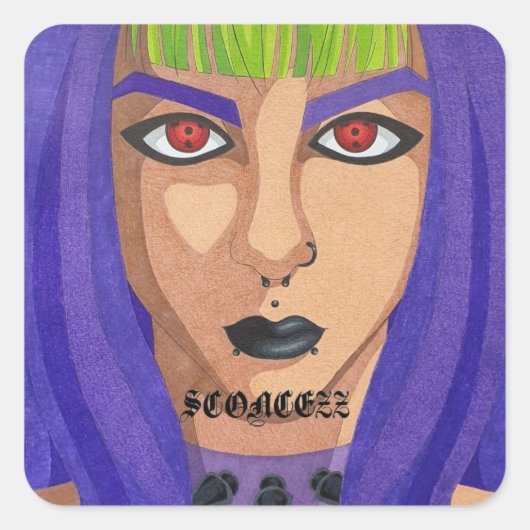 スコンツェズのロゴ スクエアシール (正面)