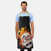 スコヴィレリックな火頭オールオーバープリントエプロン エプロン (着用した状態)