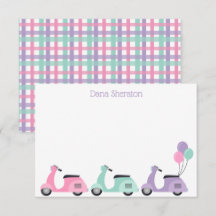 スコーター&プレイドパーソナライズされたフラットノートカード