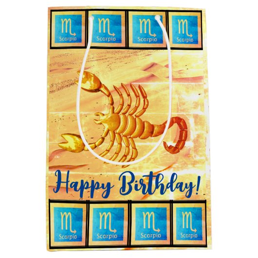 スコーピア – ハッピーバースデー中抱き枕 ミディアムペーパーバッグ (正面)