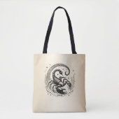 スコーピオンクレセントムーンアストロロジー〔占星術の〕十二宮図蠍座 トートバッグ (正面)