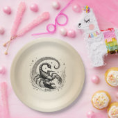 スコーピオンクレセントムーンアストロロジー〔占星術の〕十二宮図蠍座 ペーパープレート (パーティー)