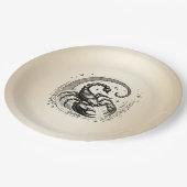 スコーピオンクレセントムーンアストロロジー〔占星術の〕十二宮図蠍座 ペーパープレート (アングル)