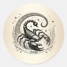 スコーピオンクレセントムーンアストロロジー〔占星術の〕十二宮図蠍座 ラウンドシール