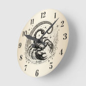 スコーピオンクレセントムーンアストロロジー〔占星術の〕十二宮図蠍座 ラウンド壁時計 (傾斜)