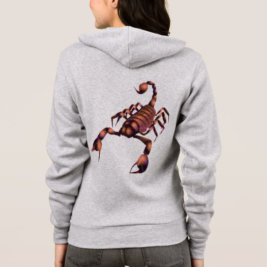 スコーピオンフード付きスウェットシャツデザイン、カスタムフード付きスウェットシャツ パーカ (裏面)