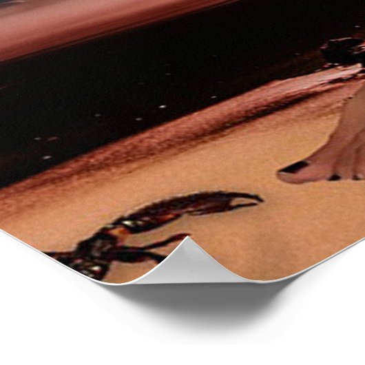 スコーピオン刺青アートワークのポスターを持つ女性 ポスター (角)