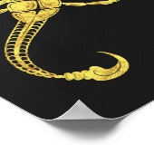 スコーピオン〔占星術の〕十二宮図サイントライバルタトゥーイラストレーション ポスター (角)