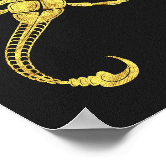 スコーピオン〔占星術の〕十二宮図サイントライバルタトゥーイラストレーション ポスター (角)