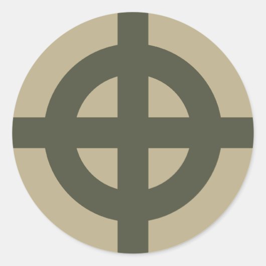 スコープキャップステッカー、ケルト十字、スタイル1 ラウンドシール (正面)