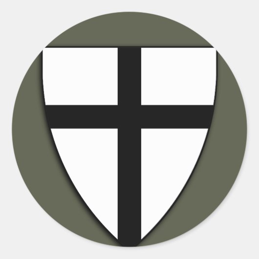 スコープキャップステッカー、チュートニック騎士シールド ラウンドシール (正面)