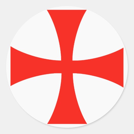 スコープ・キャップ・ステッカー、ナイツ・テンプラール・クロス、スタイル1 ラウンドシール (正面)