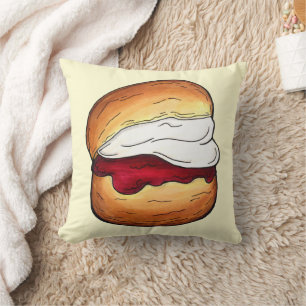 スコーンクロッテッドクリームジャム茶ショップブリティッシュフード クッション