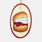 スコーンクロッテッドクリームジャム茶ショップブリティッシュフード セラミックオーナメント (左)