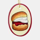 スコーンクロッテッドクリームジャム茶ショップブリティッシュフード セラミックオーナメント (裏面)