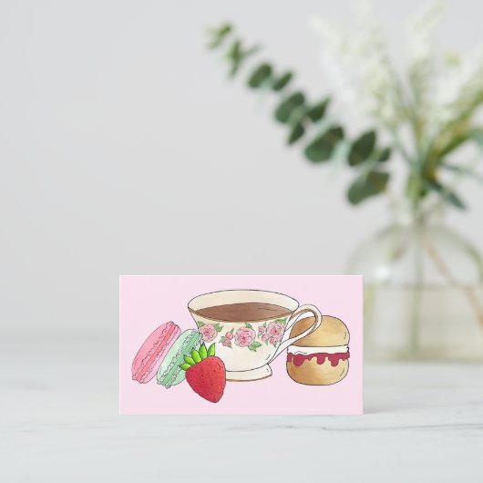 スコーンクロテッドクリームジャムティーショップカフェベーカリー 名刺 (スタンド正面)