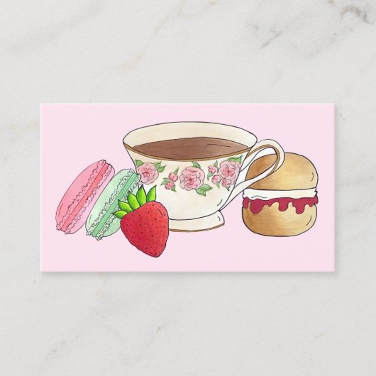 スコーンクロテッドクリームジャムティーショップカフェベーカリー 名刺 (正面)