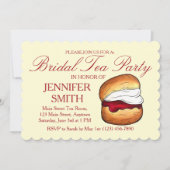 スコーンジャムクリームブライダルウェディングシャワーティーパーティー 招待状 (正面)