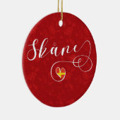 スコーン国旗のハート、スウェーデン、スカンシア セラミックオーナメント (右)