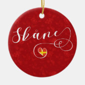 スコーン国旗のハート、スウェーデン、スカンシア セラミックオーナメント (正面)