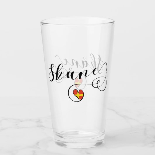 スコーン国旗のハート、スウェーデン、スカンシア タンブラーグラス (正面)