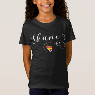 スコーン国旗のハート、スウェーデン、スカンシアTシャツ Tシャツ