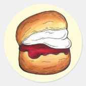 スコーン ジャム クリーム ブライダル ウェディング シャワー ティーパーティー ラウンドシール (正面)