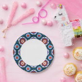 スザニ模様(オーナメント) ペーパープレート (パーティー)