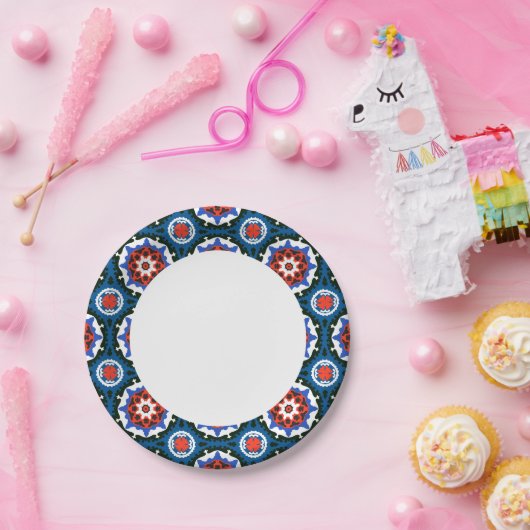 スザニ模様(オーナメント) ペーパープレート (パーティー)