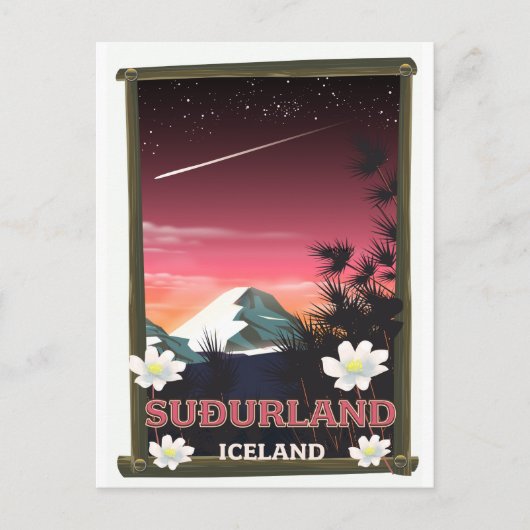 スザランド・アイスランド旅行のポスター ポストカード (正面)