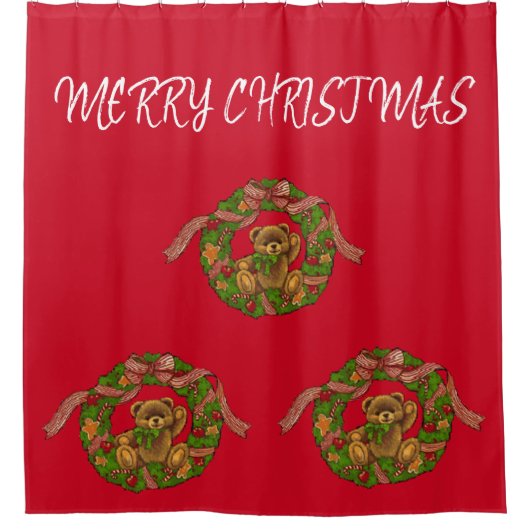 スザンヌエリザベスクリスマスコレクション シャワーカーテン (正面)
