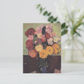 スザンヌ・バラドン丸いテーブルの花瓶 ポストカード (スタンド正面)