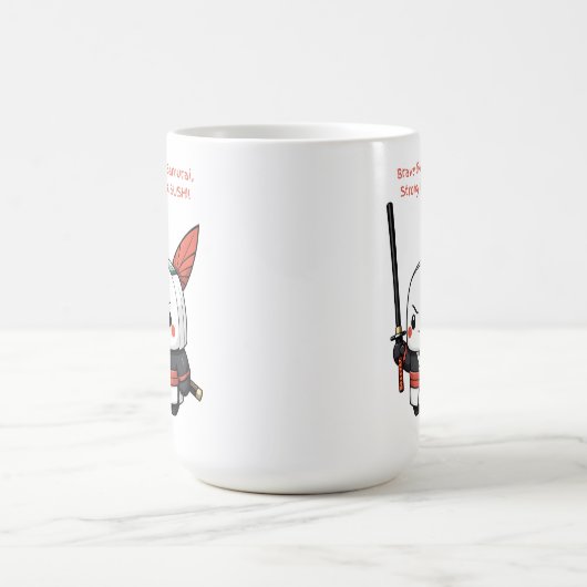 スシのような強い侍のように勇敢だ コーヒーマグカップ (中央)