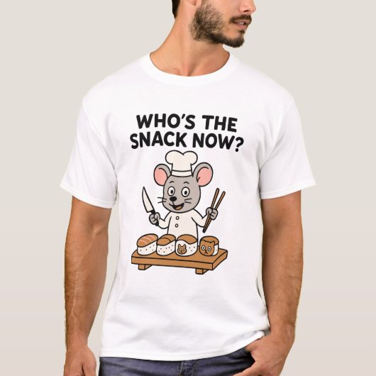 スシキャットとマウス - 今どっちがおやつ?Tシャツ Tシャツ (正面)
