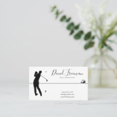 スシンプルイングシルエットホワイトゴルフインストラクター 名刺 (スタンド正面)