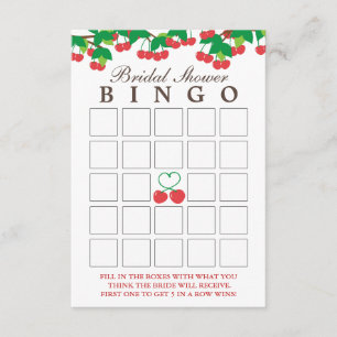 スシンプルイートさくらんぼブライダルシャワービンゴカード 招待状