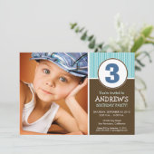 &スシンプルイートチョコレート/ブルー誕生日招待状 招待状 (スタンド正面)