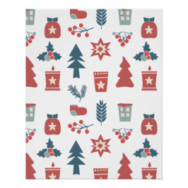 スシンプルカンジナビアのクリスマスパターン ポスター