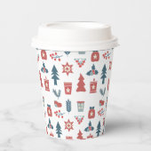 スシンプルカンジナビアのクリスマスパターン 紙コップ (正面)
