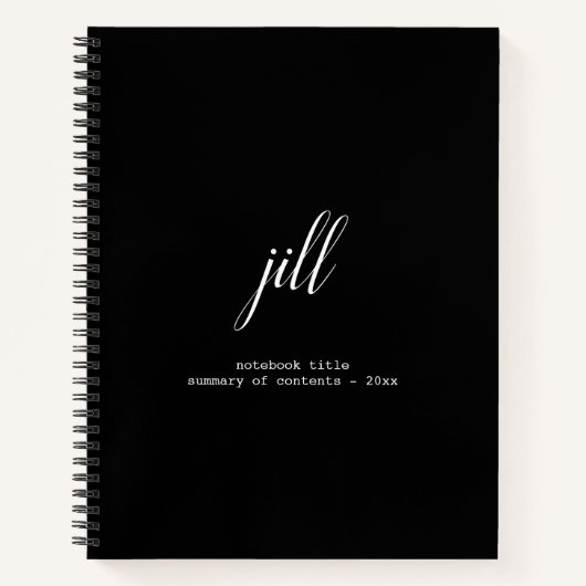 スシンプルクリパーソナライズされたプト – らせん型ノート ノートブック (正面)