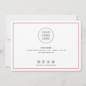 スシンプルクリプトとハート – ビジネスサンキューカード サンキューカード (裏面)