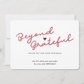 スシンプルクリプトとハート – ビジネスサンキューカード サンキューカード (正面)