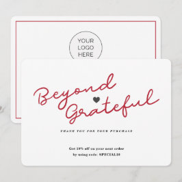 スシンプルクリプトとハート – ビジネスサンキューカード サンキューカード