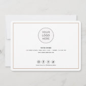 スシンプルクリプトとハート – ビジネスサンキューカード サンキューカード (裏面)