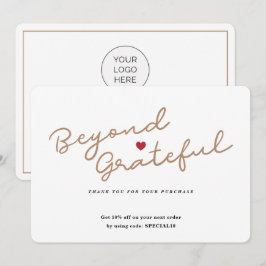 スシンプルクリプトとハート – ビジネスサンキューカード サンキューカード