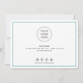 スシンプルクリプトとハート – ビジネスサンキューカード サンキューカード (裏面)